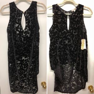 Gianni Bini Black Velvet Flowy Top